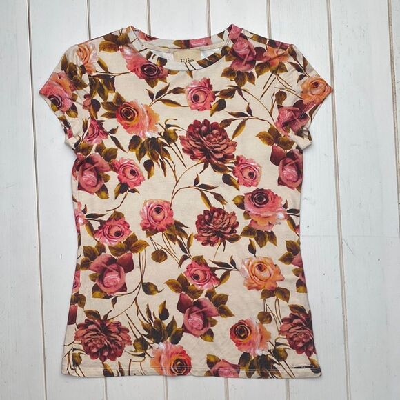 NWT Elie Tarhari Floral Tee - Picture 2 of 11